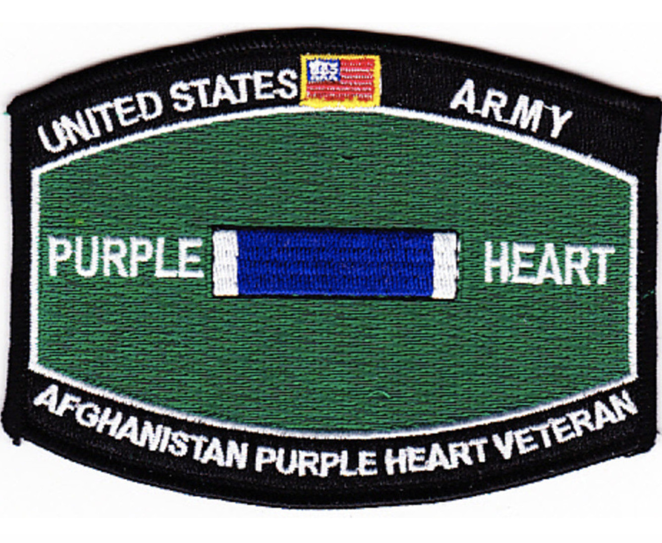 4.5" ARMY MOS AFGHANISTAN VETERAN PURPLE HEART EMBROIDERED PATCH