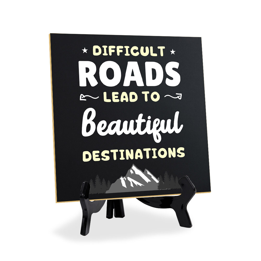 Motivational Quotes 5"x 5" Square Table Sign With Acrylic Easel