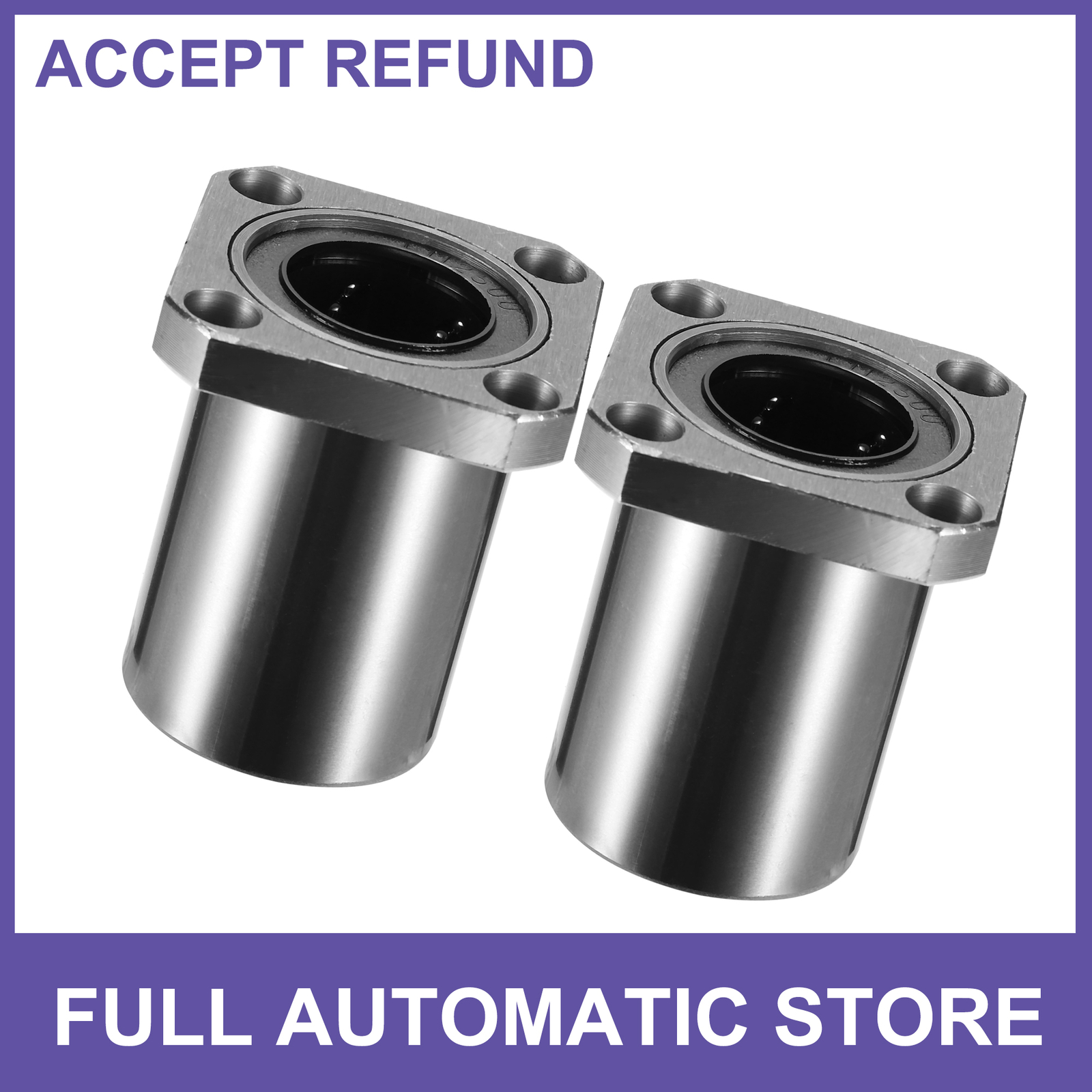 TWO LMK25UU 25mm ID x40mm OD x59mm Square Flange Linear Ball Bearing Universal