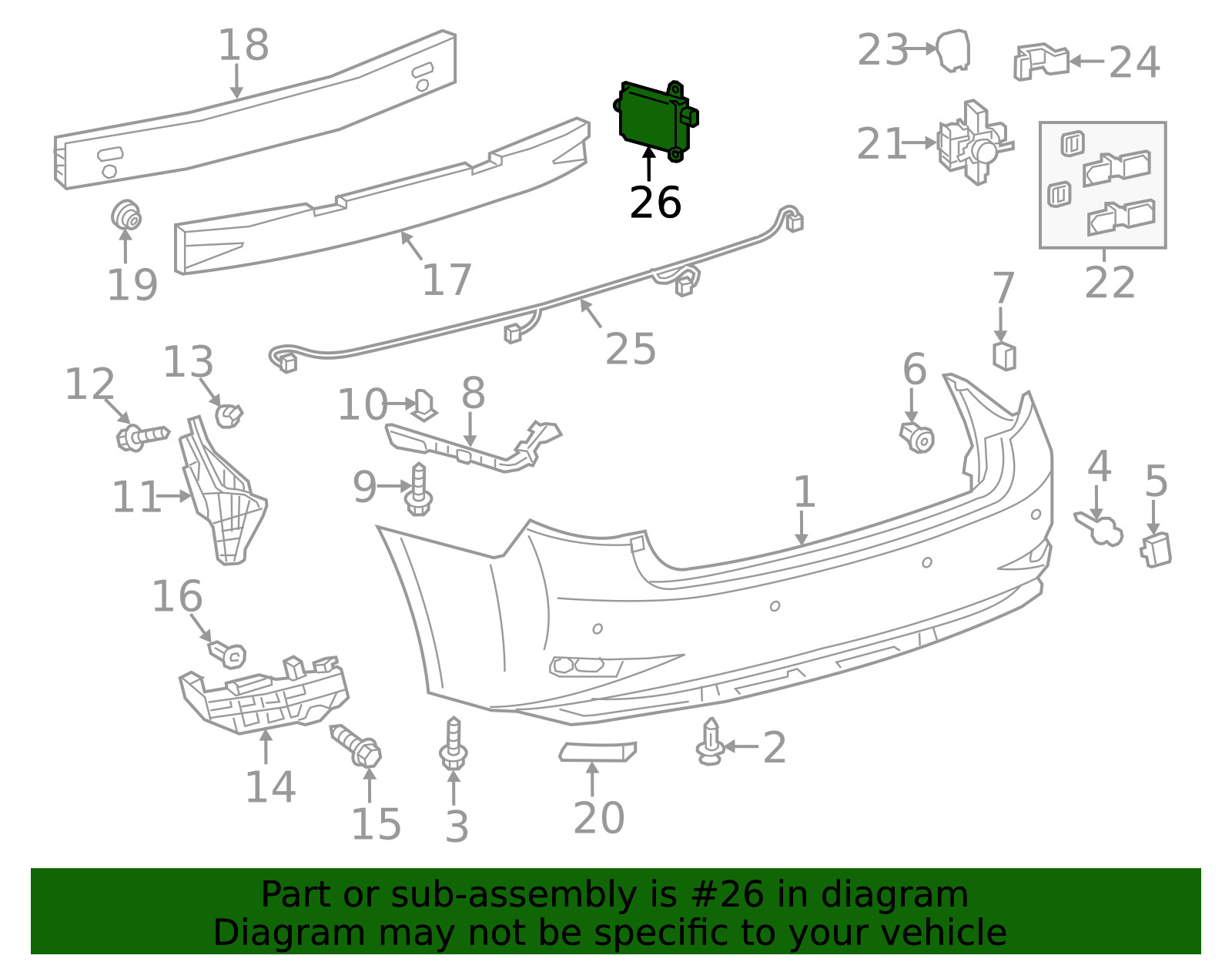 Genuine Lexus Blind Spot Radar 88162-06021