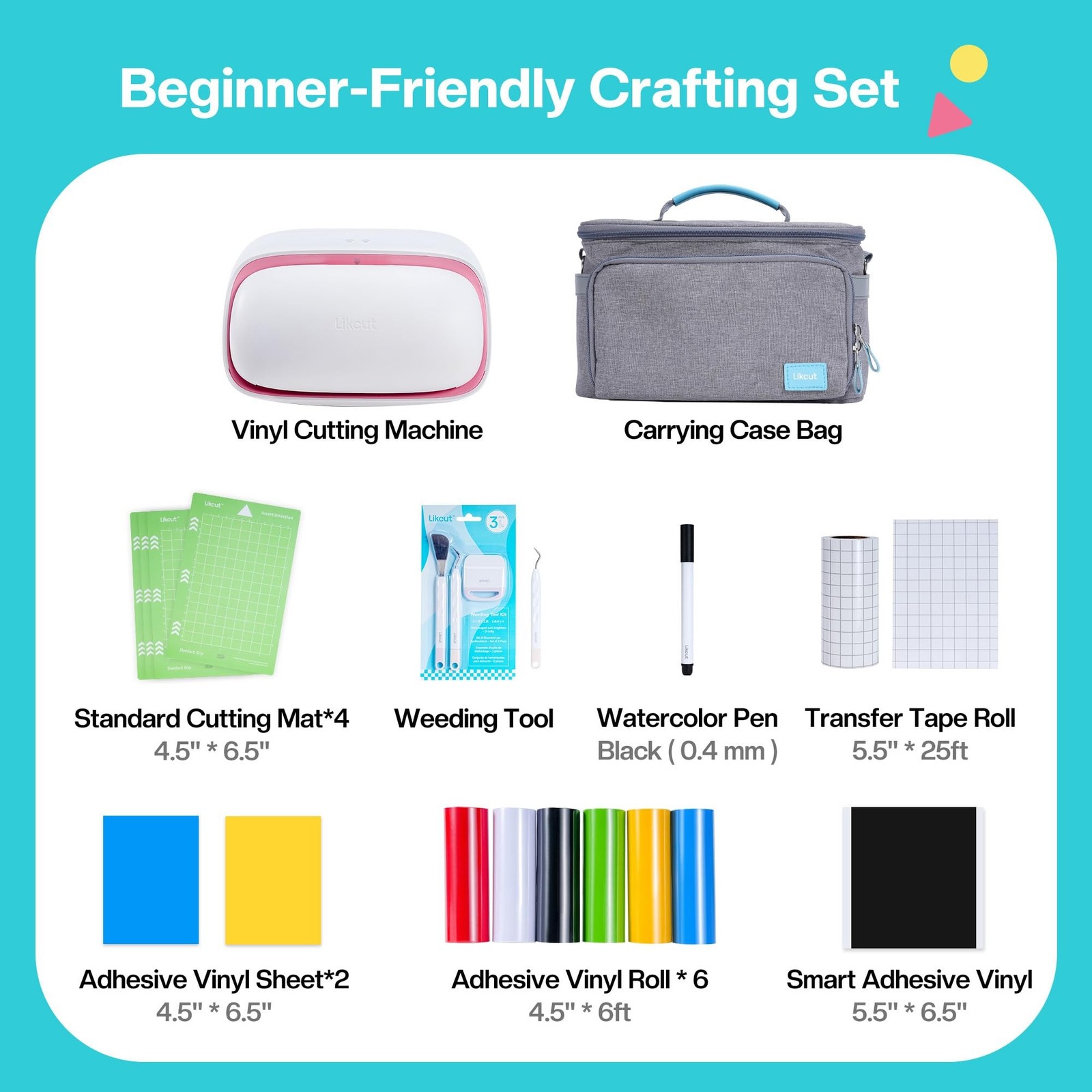 Likcut Vinyl Cutter Machine Creator Bundle with Carrying Case & Accessories, ...
