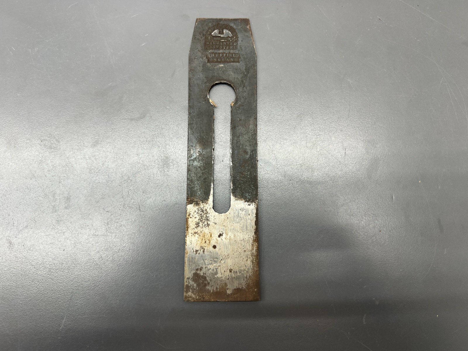 VINTAGE ANTIQUE W. BUTCHER NO. 1 PLANE IRON 1-7/8" WIDE - VGC