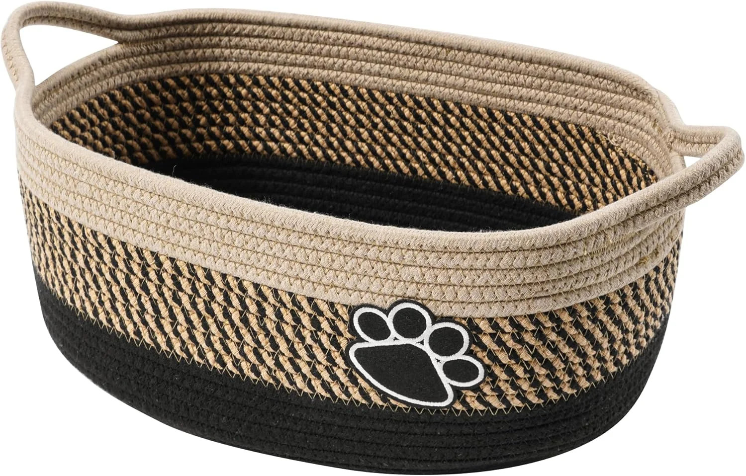 Small Woven Baskets for Organizing Rope Storage Basket with Handle Cute Cotton N