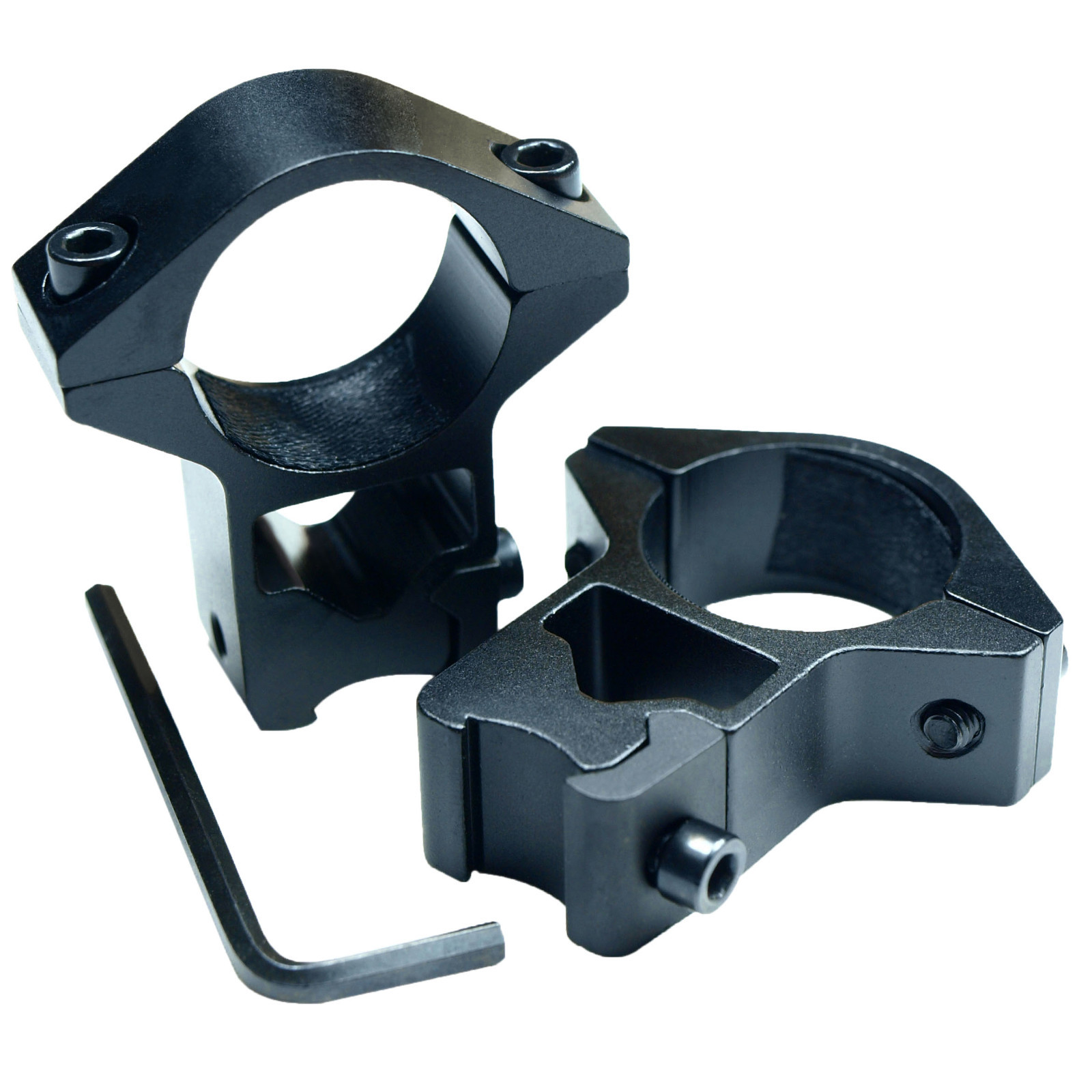 2 Pcs 1" Diameter 10mm 3/8" High Profile See-Thru Dovetail Scope Ring Mount