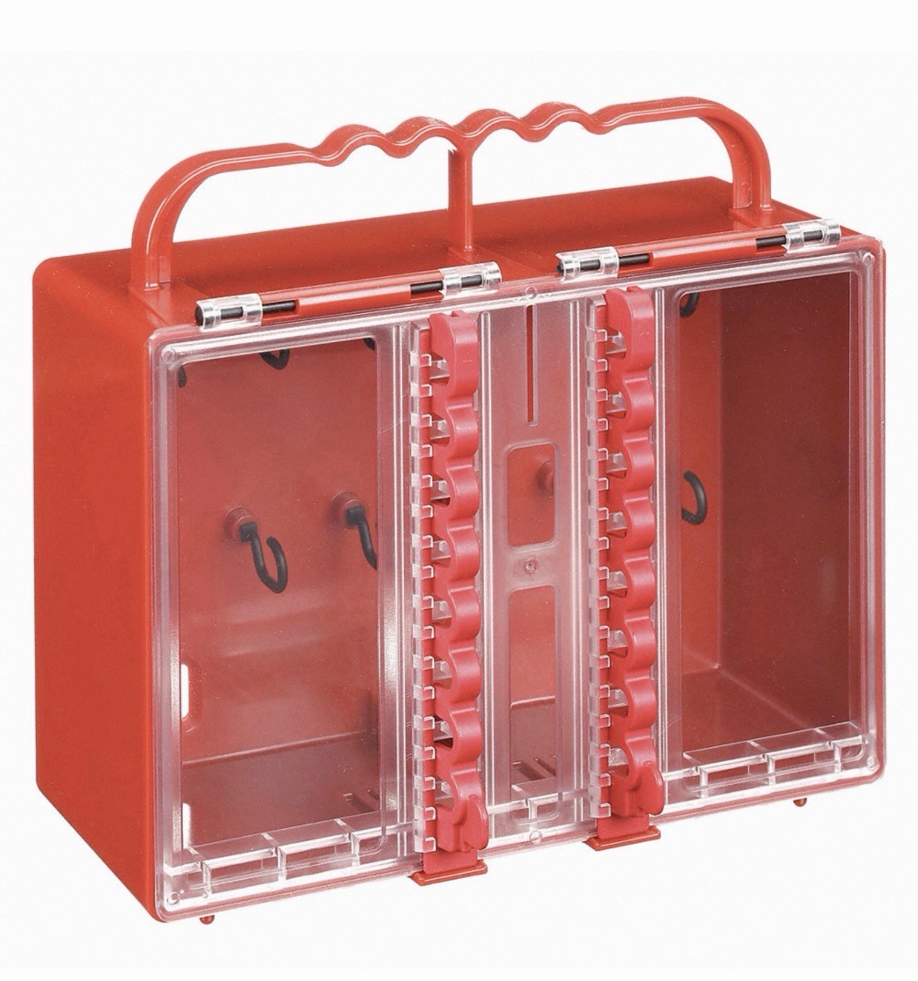 Brady 50937 Portable Group Lockout Box 12 Hooks Red 8.5" W x 7.5" H x 4.25" L