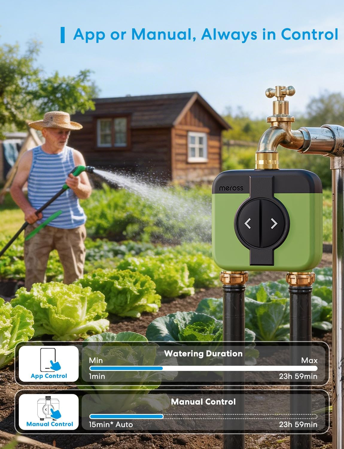 Smart WiFi Water Timer - 2 Zone Sprinkler Controller for Garden Hose
