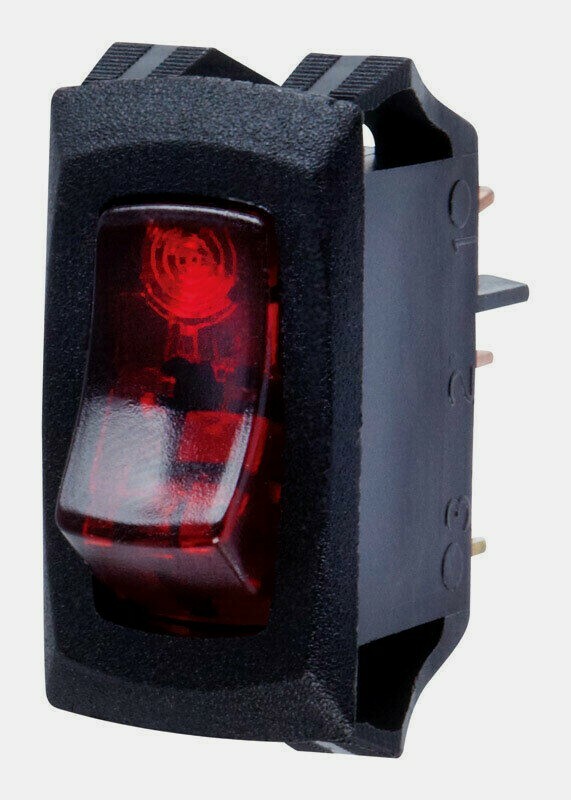 Jandorf Household Appliance ROCKER SWITCH 1 pk Mini RED Single Pole On/Off 61032