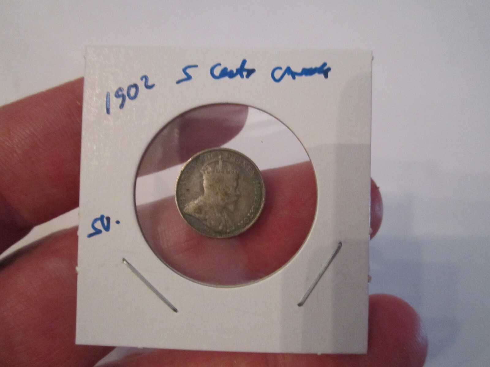 1902 CANADA 5 CENT COIN - SILVER - SCC