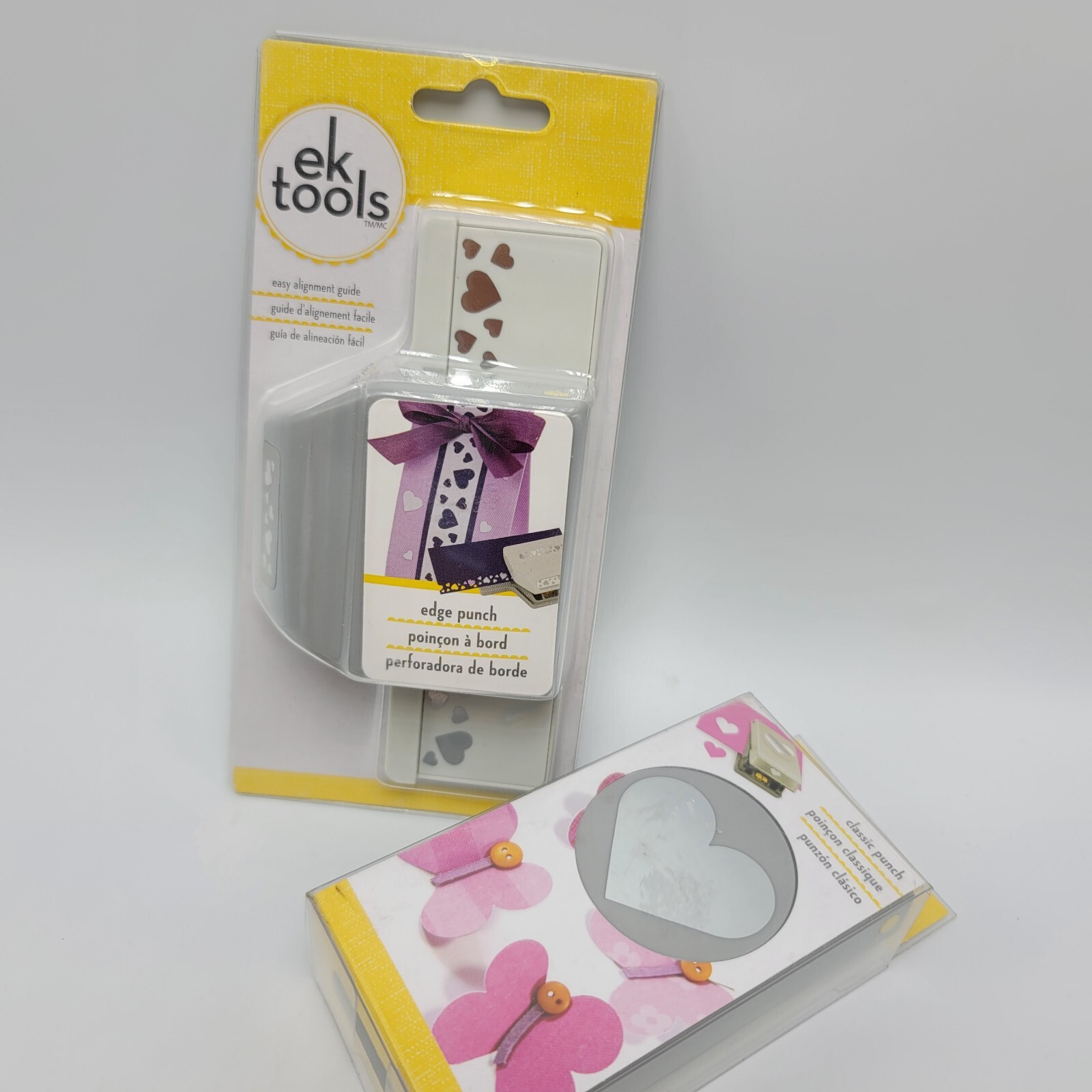 Ek Tools Heart Confetti Edge Classic Punch Lot 2 Scrapbooking Valentine Craft