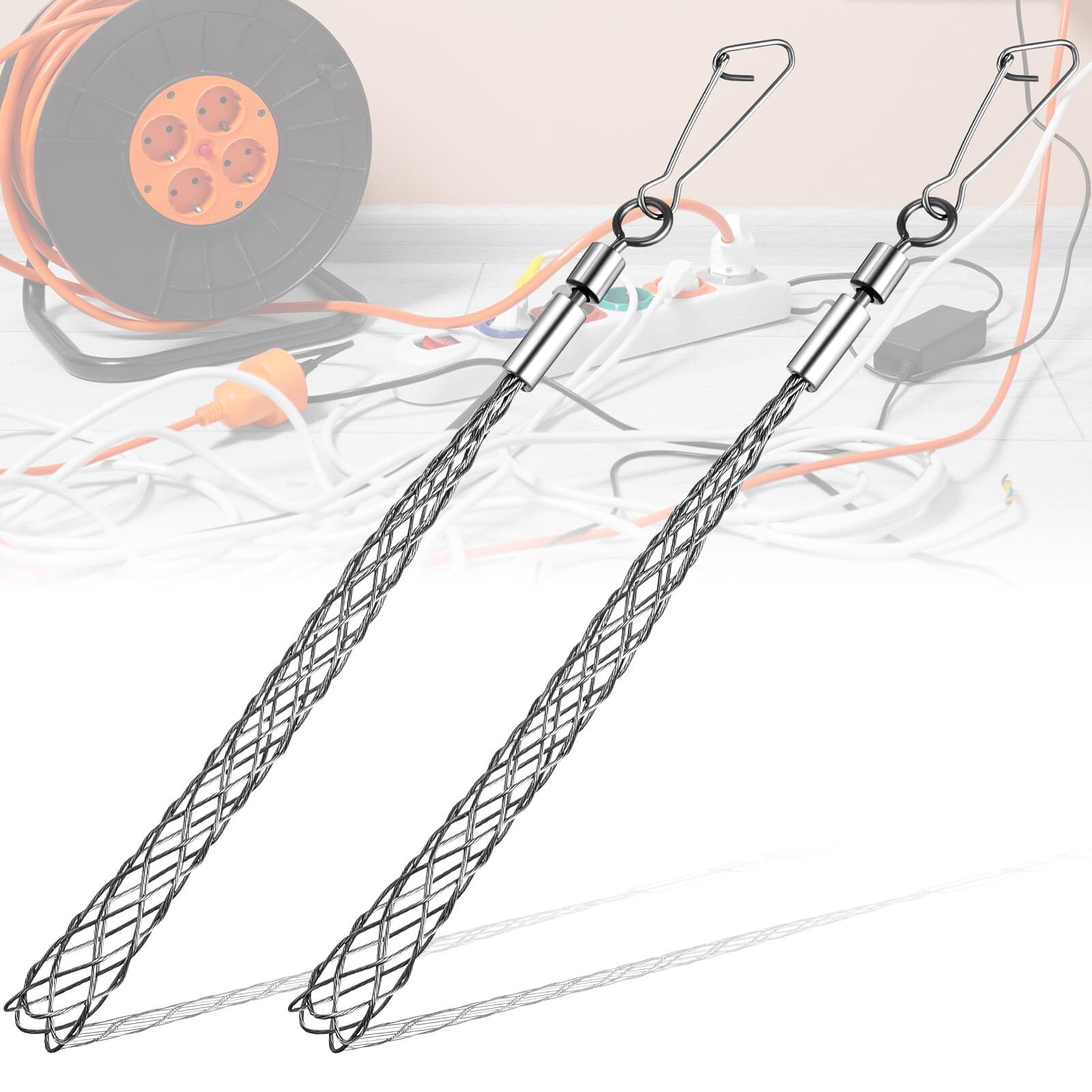 2 Pack 1/2 Inch Wire Pulling Grip Mesh Cable Pulls Cable Pulling Grip Sock