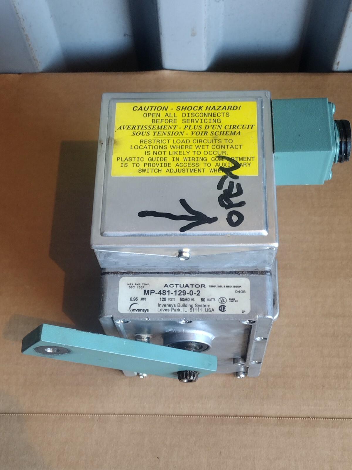 Invensys MP-481-129-0-2 Actuator 120 V 0.95 Amps
