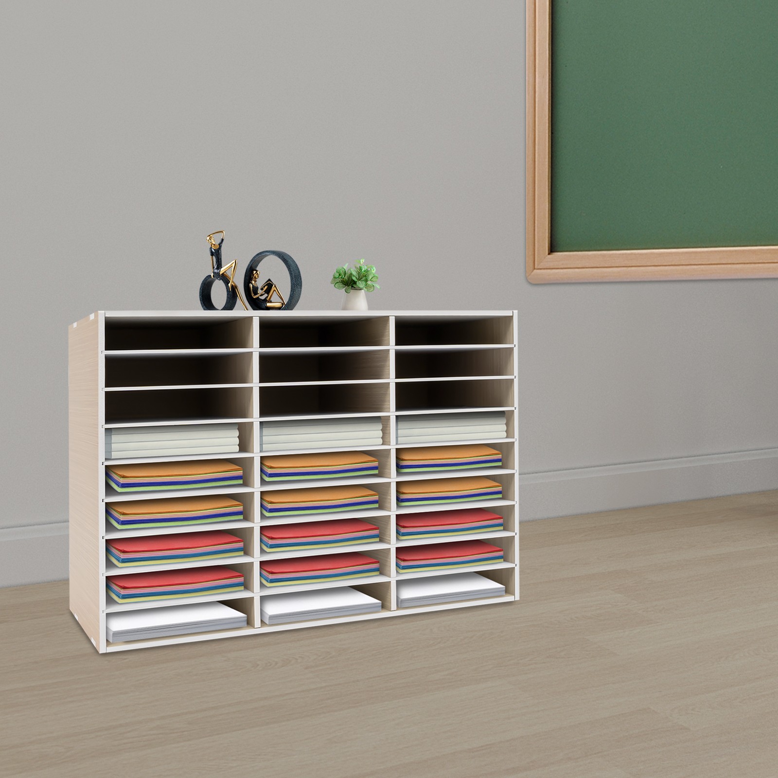 27 Slots Desktop File Organizer Modern Mail Holder Storage Cabinet File Sorter~