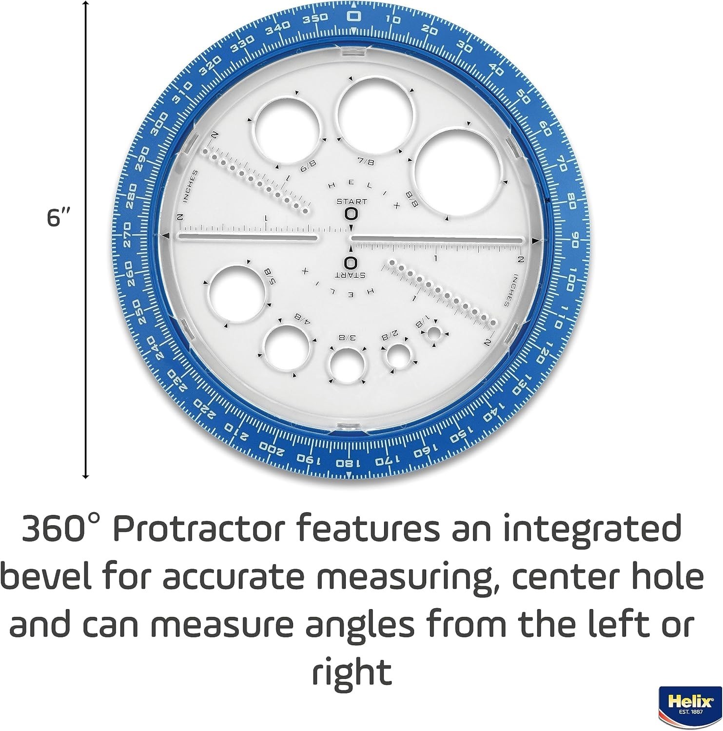 Angle and Circle Maker 6 Inch - Drawing and Drafting Designs Accurately - Pre...