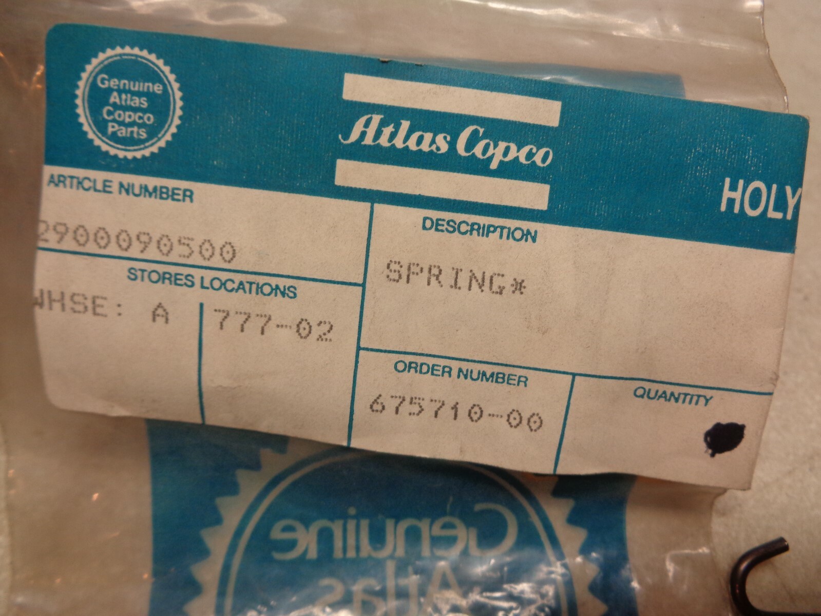 Atlas Copco Spring 2900-0905-00 2900090500