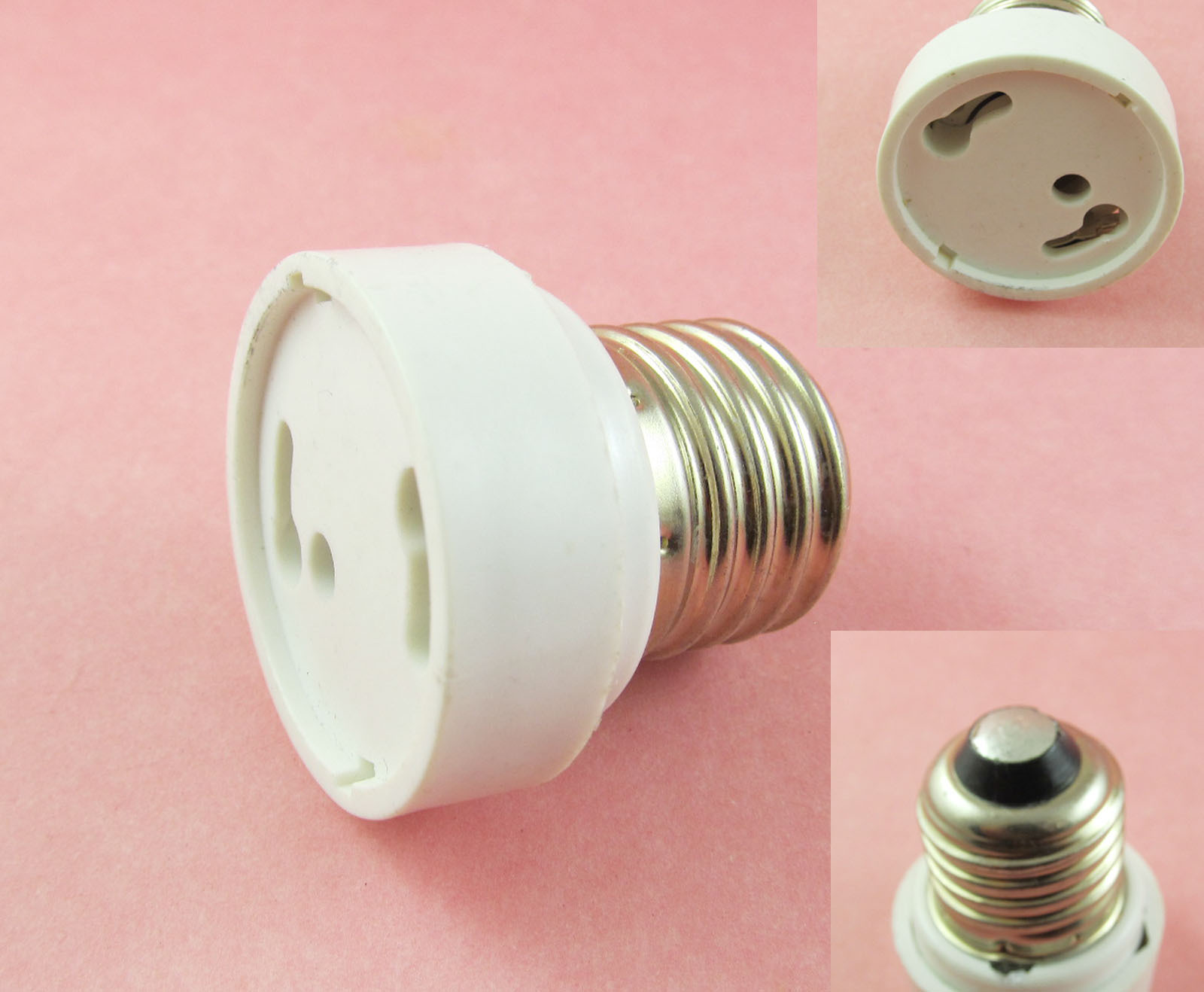 E27/E26 To GU24 Socket LED Halogen CFL Light Bulb Lamp Adapter Converter Holder