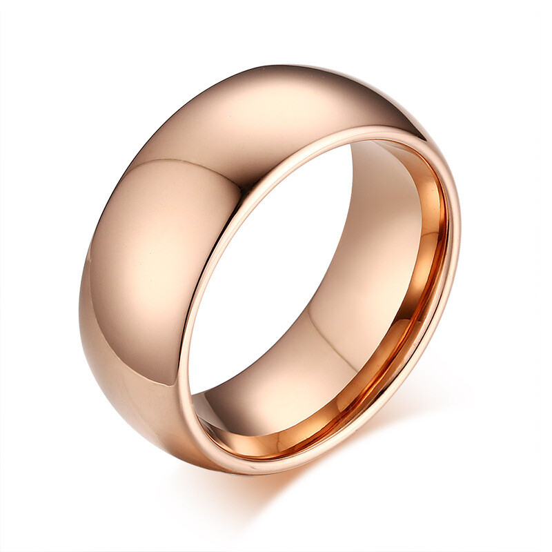 Tungsten Carbide Men's Rose Gold Plated Classic Style Polished Wedding Ring M138