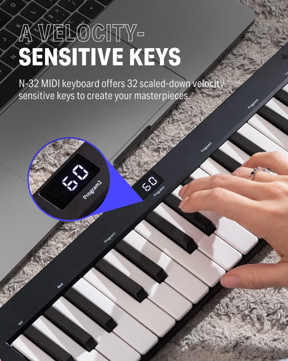 ✅ Donner N-32 USB MIDI Keyboard Controller 32 Key With Screen Joystick Sequencer