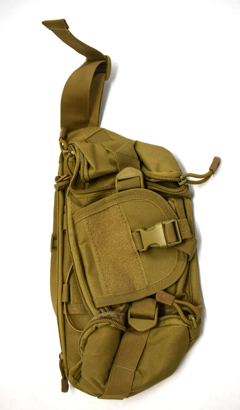 Tactical Waist Bag Military Outdoor Backpack Hiking Fishing Waterproof Bag Khaki