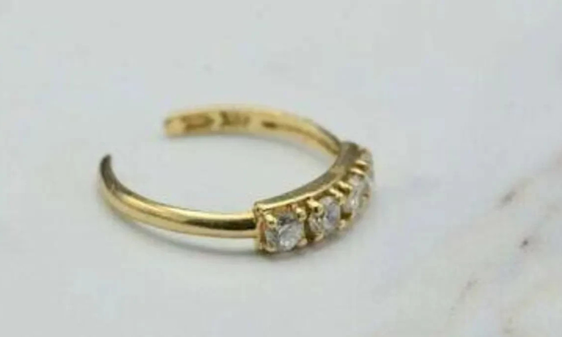 Lab Created Diamond Womens 4 Diamond Adjustable Toe Ring 925 Silver