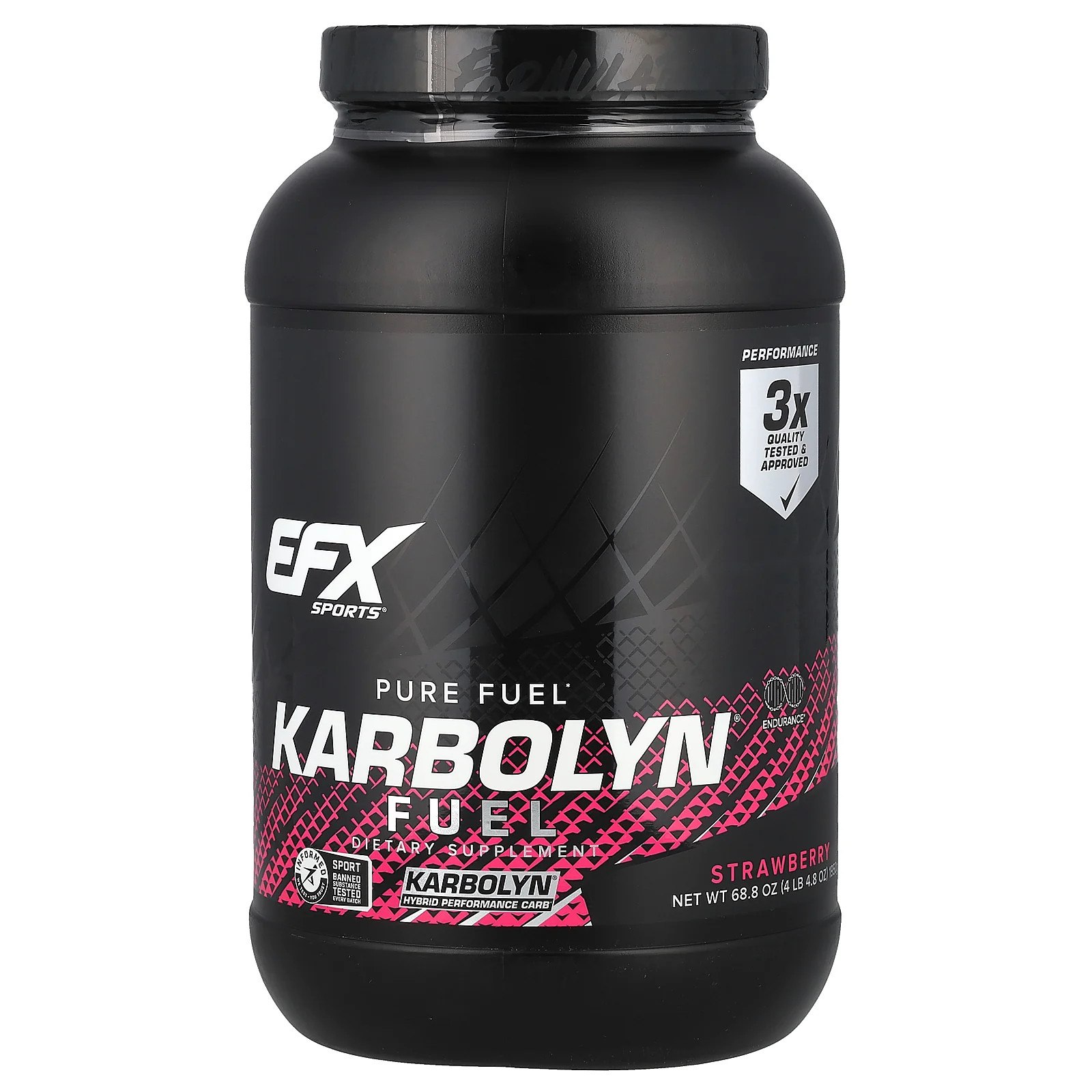 EFX Sports Karbolyn Strawberry 4 lbs 6 55 oz 2000 g Gluten-Free, Informed Sport,