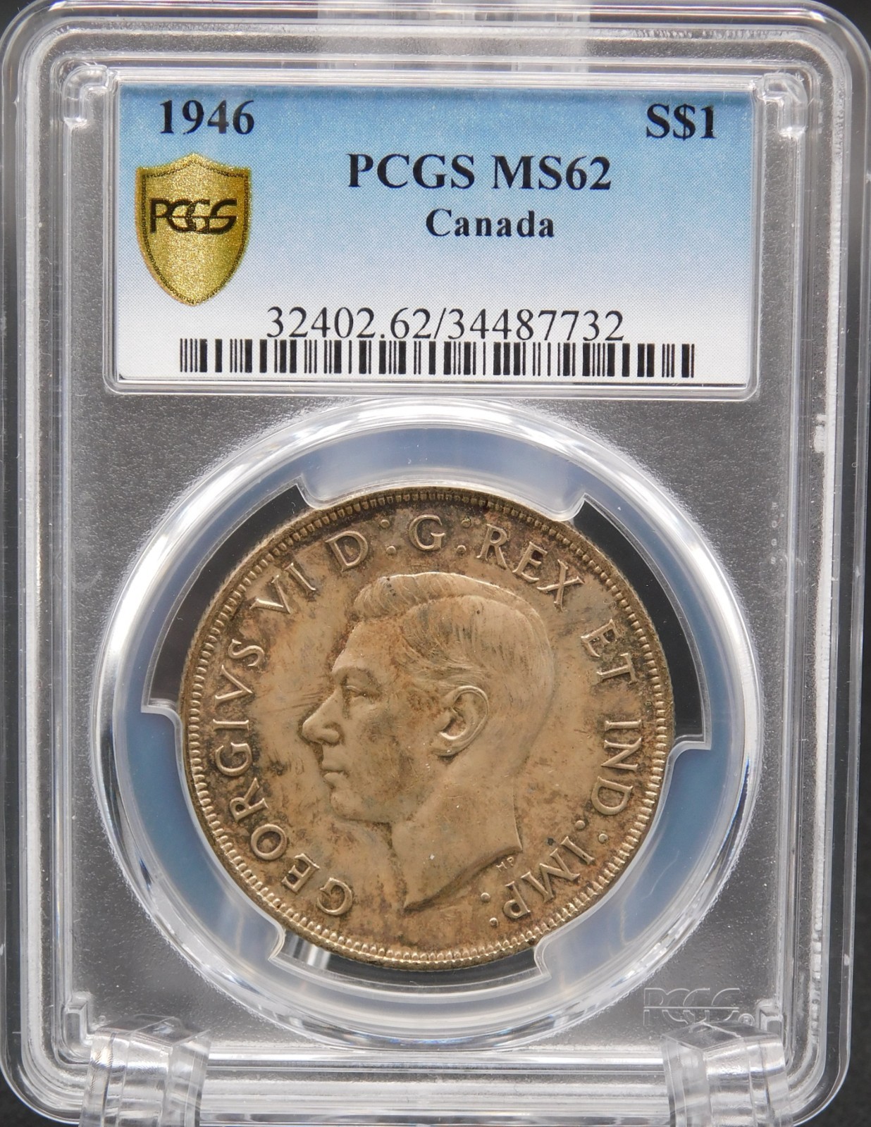 CANADA 1946 SILVER DOLLAR $1 King George VI PCGS MS 62 (BT1257)