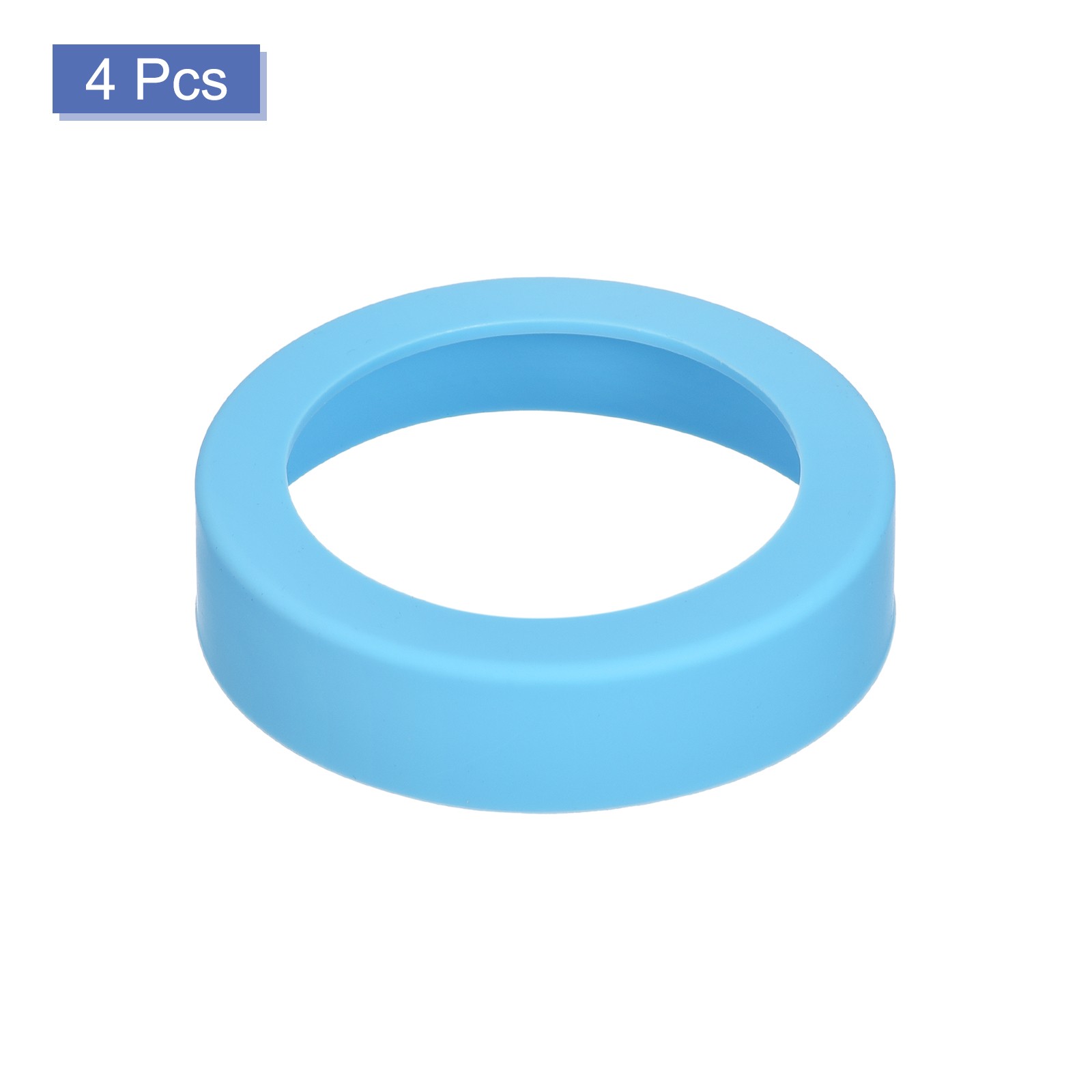 4pcs Silicone Protective Sleeve Boot For Water Bottle Light Blue 75mm