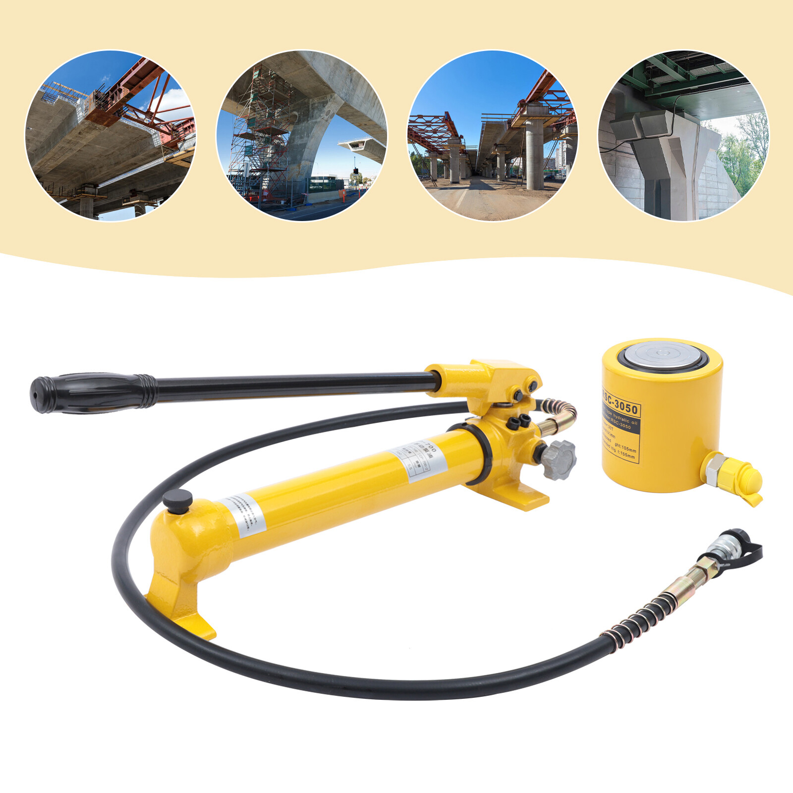 30Ton Hydraulic Jack Porta Power Repair Kit Auto Shop Tool Lift Ram w/ Hand Pump