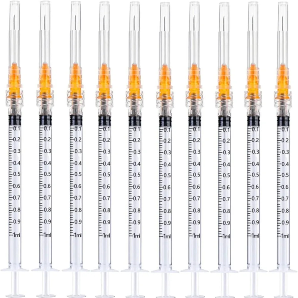 20Pack 1ml/cc Disposable Plastic Sterile Syringes with 25Ga Cap, for Scientific