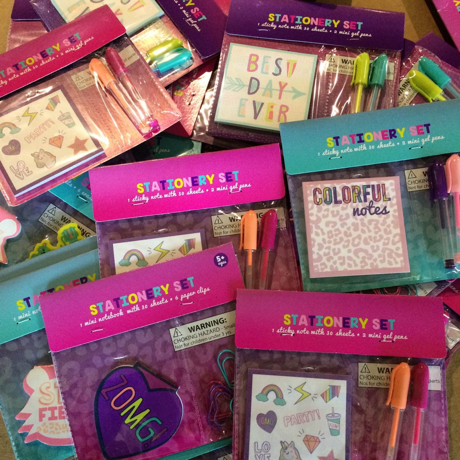 Girls 5+ Stationery Sets Lot Of 24 Assorted Packs New
