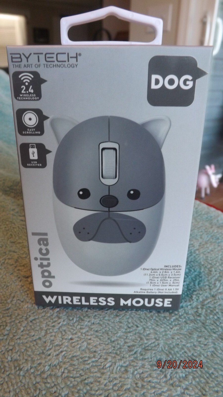 Dog Optical Wireless Mouse--NIB