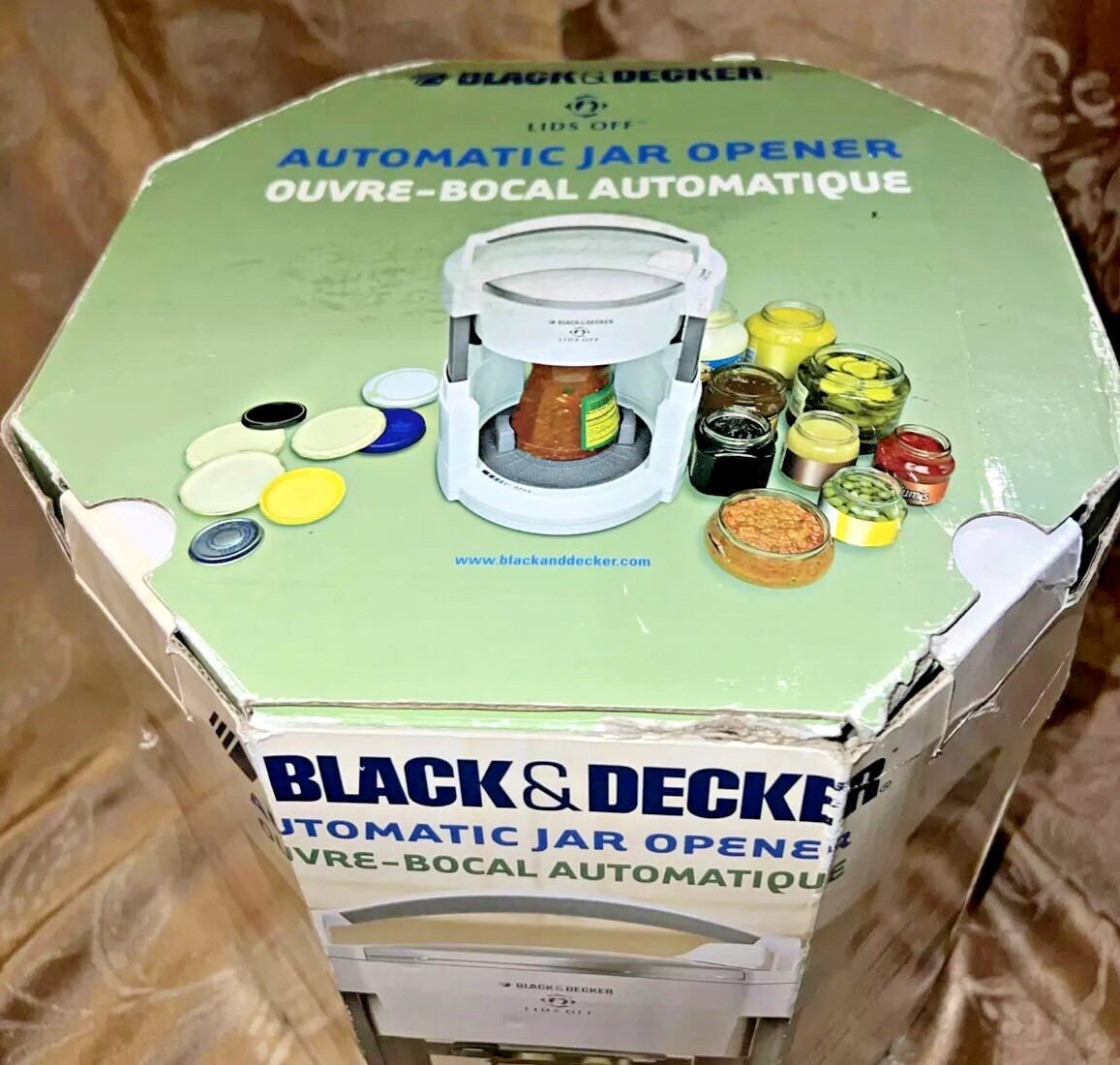 Black & Decker Lids Off Automatic Jar Opener JW200 White EUC