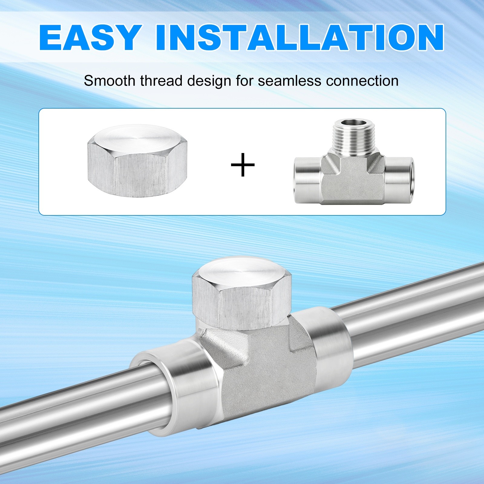 2-Pack Hex End Cap, 3/4 Inch PT Female Thread Pipe Fitting
