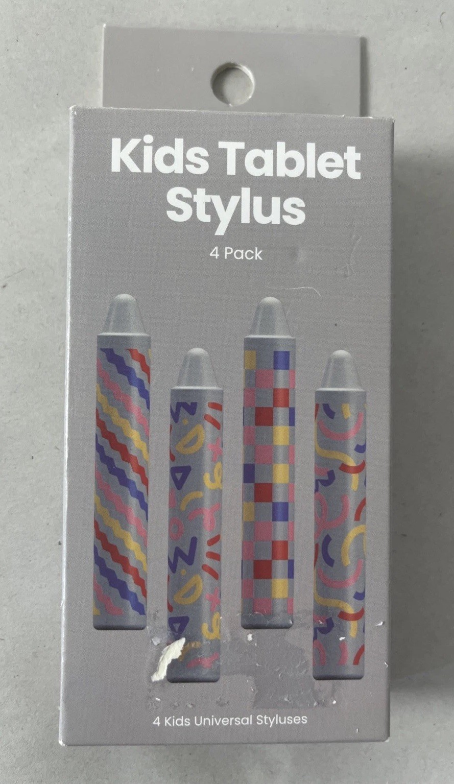 New Kids Stylus 4 Pack for Tablet iPad Fun Patterned Pens