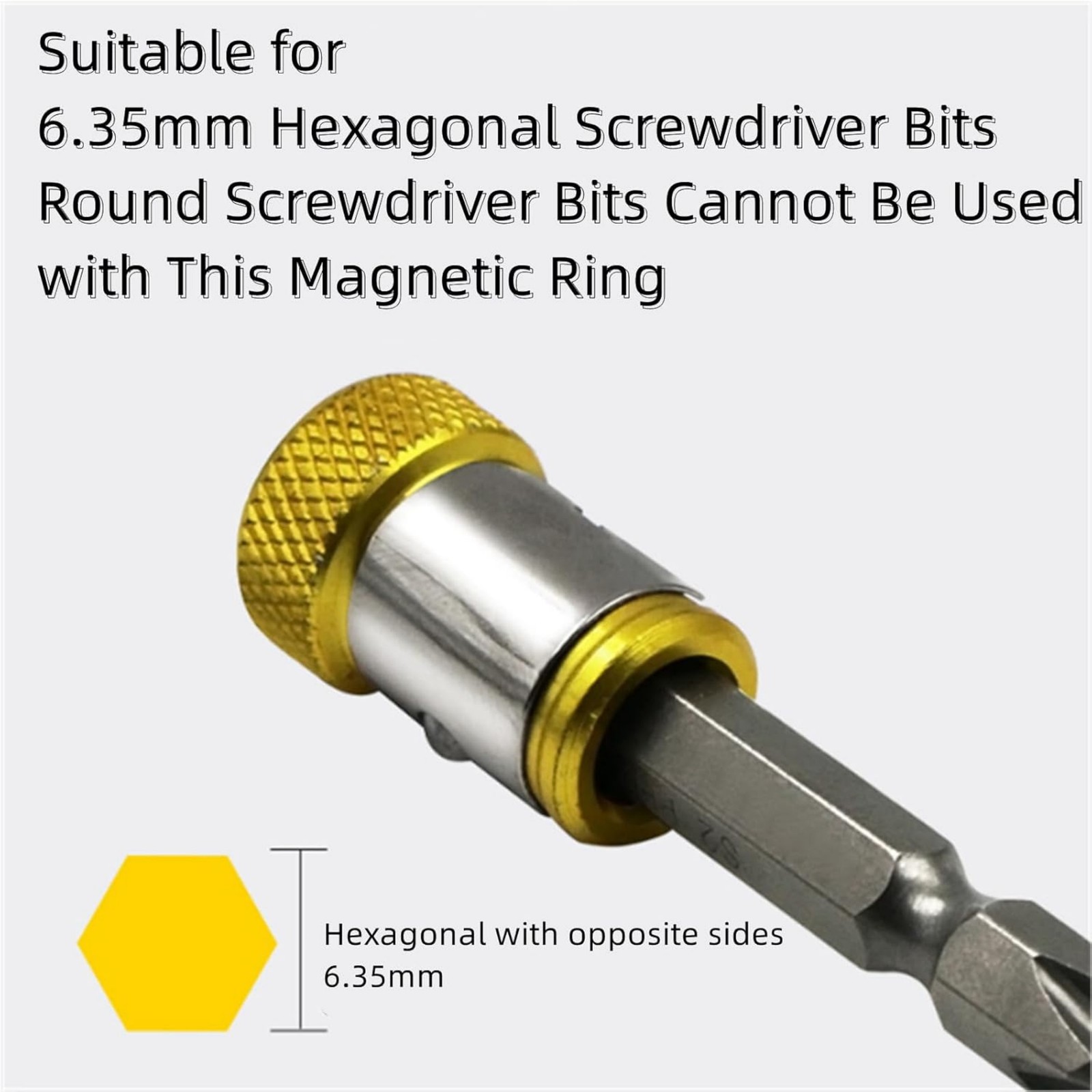 6PCS 1/4" Inner Diameter Magnetic Screw Ring For Power Screwdriver Bits