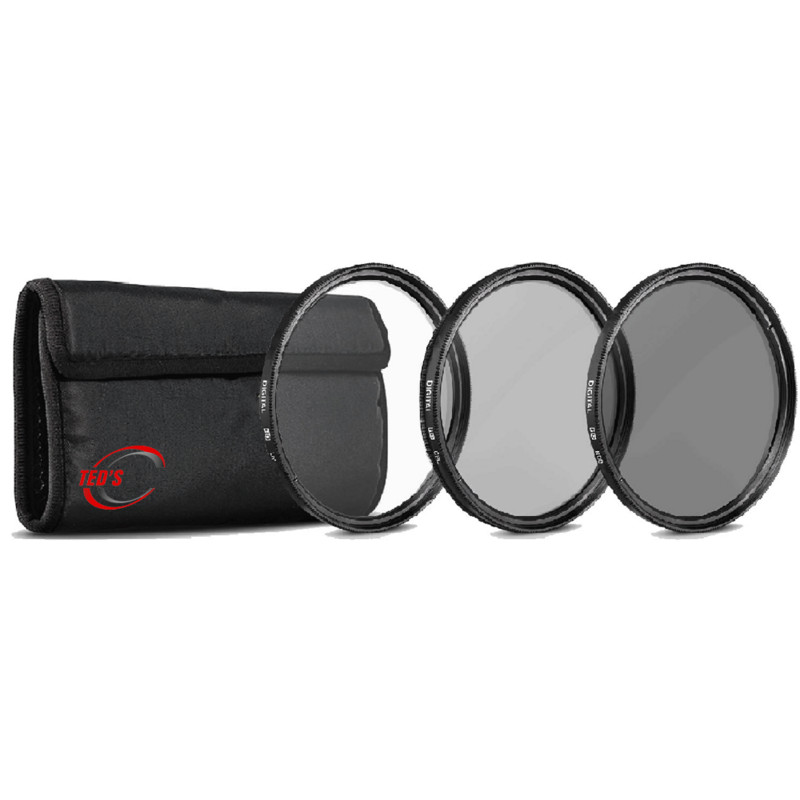 Vivitar 72mm 3-Piece Multi-Coated HD UV / CPL / ND8 Filter Set 72 mm