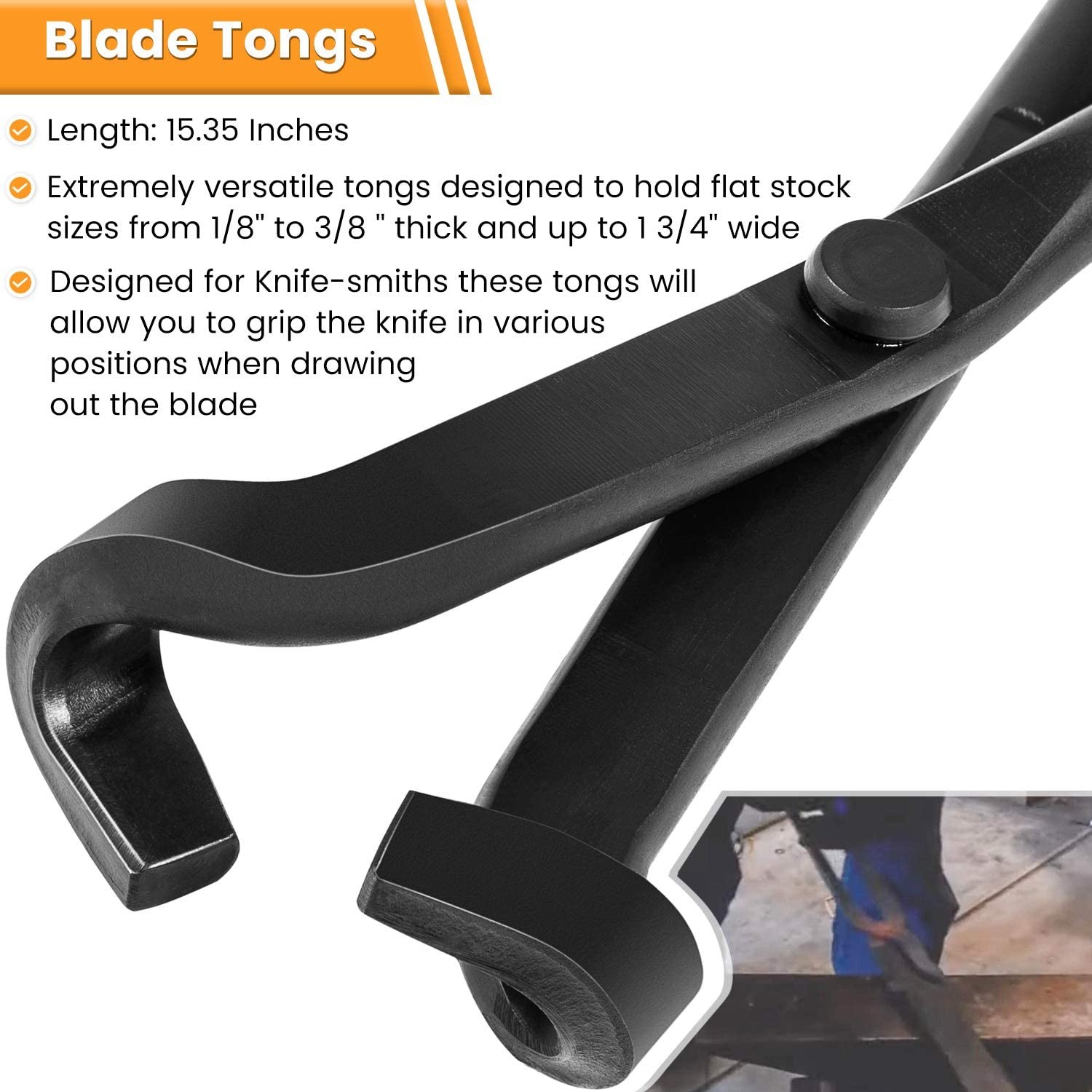 4Pcs Knife Making Tongs Set Bladesmith Blacksmith Knife Tong Anvil Vise Forge