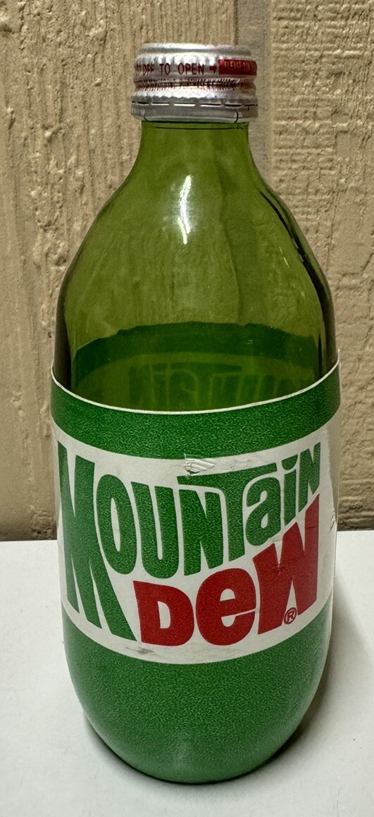 Mountain Dew Bottle Styrofoam Wrapped 1980s Throw Away Style 16ounces
