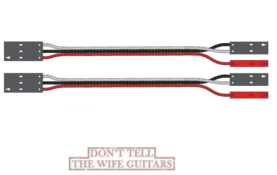 2 (REAL) EMG ACTIVE PICKUP CABLE 3 PRONG SOLDERLESS QUICK CONNECT 13.5 & 15 INCH