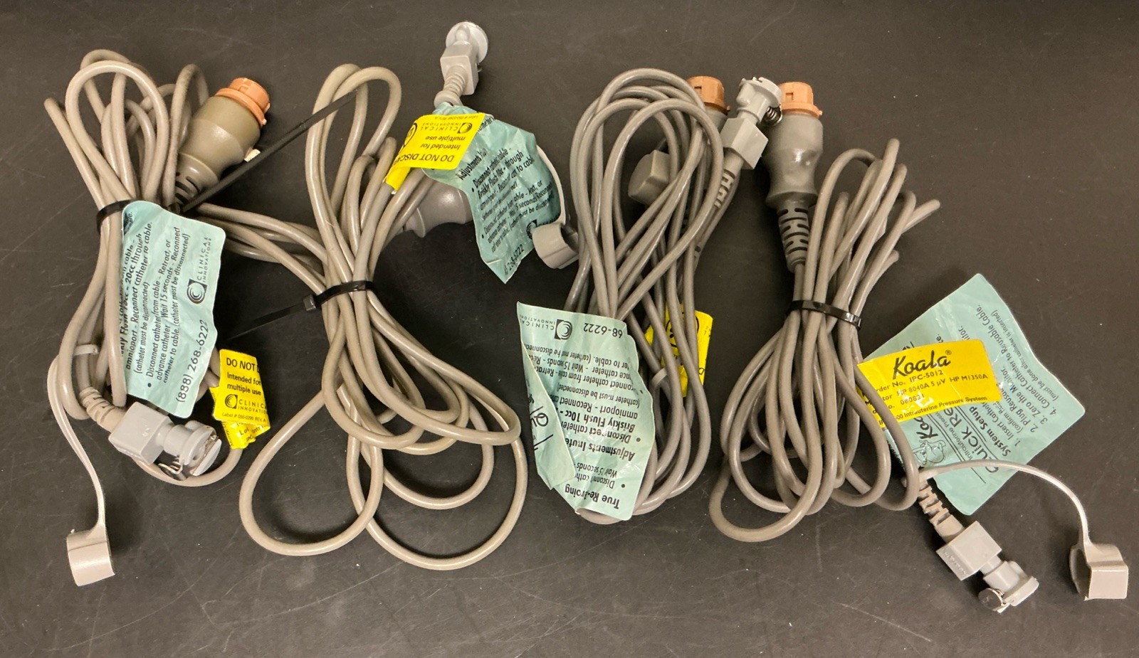 Lot of 4 Clinical Innovations IPC-5012 Intrauterine Pressure Monitoring Cables
