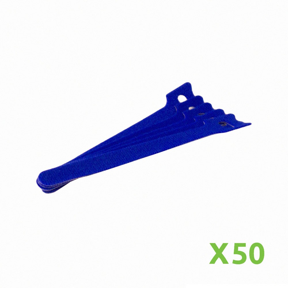 6 Inch Hook and Loop Reusable Strap Cable Cord Wire Ties 50 Pack Blue