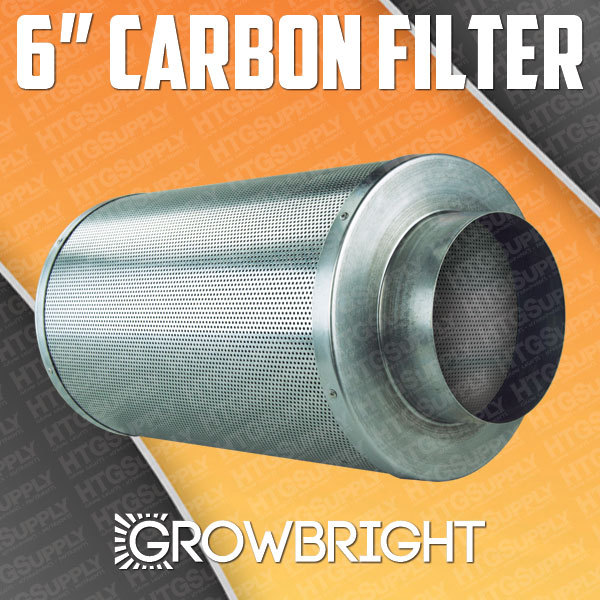 6" Inch Air Carbon Filter Inline Fan Scrubber Virgin Charcoal Odor Control HPS