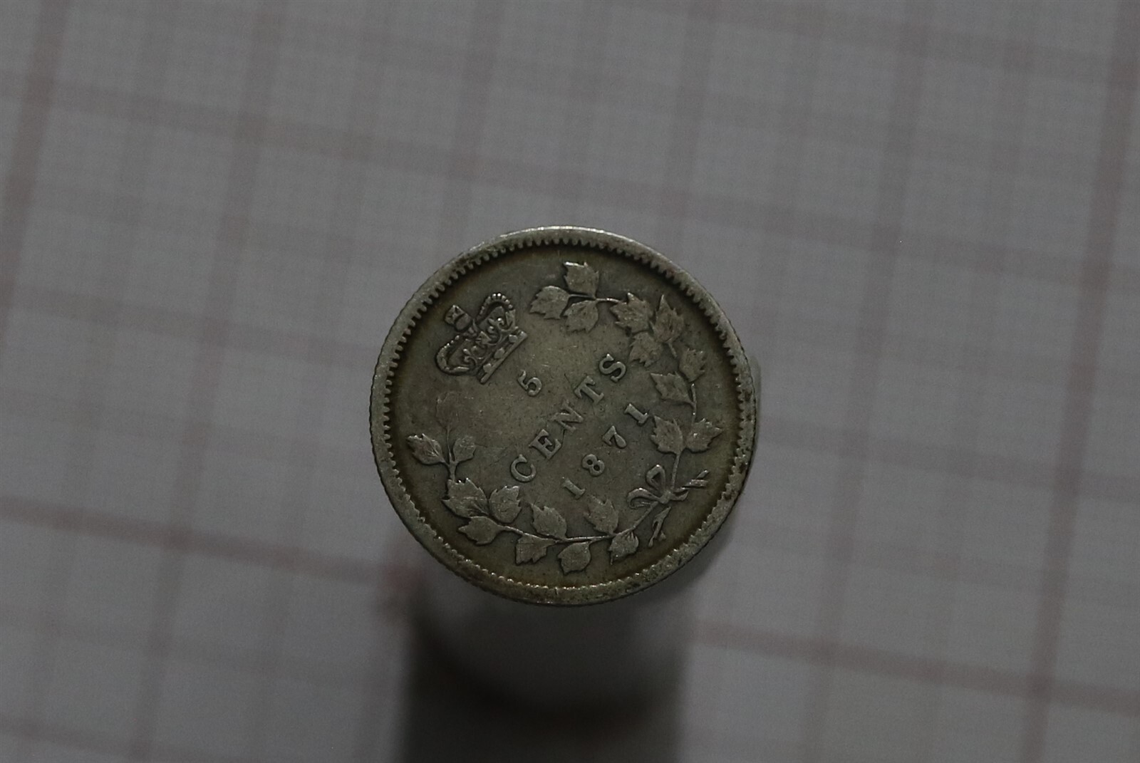 🧭 🇨🇦 CANADA 5 CENTS 1871 SILVER SHARP DETAILS VICTORIA B73 #124