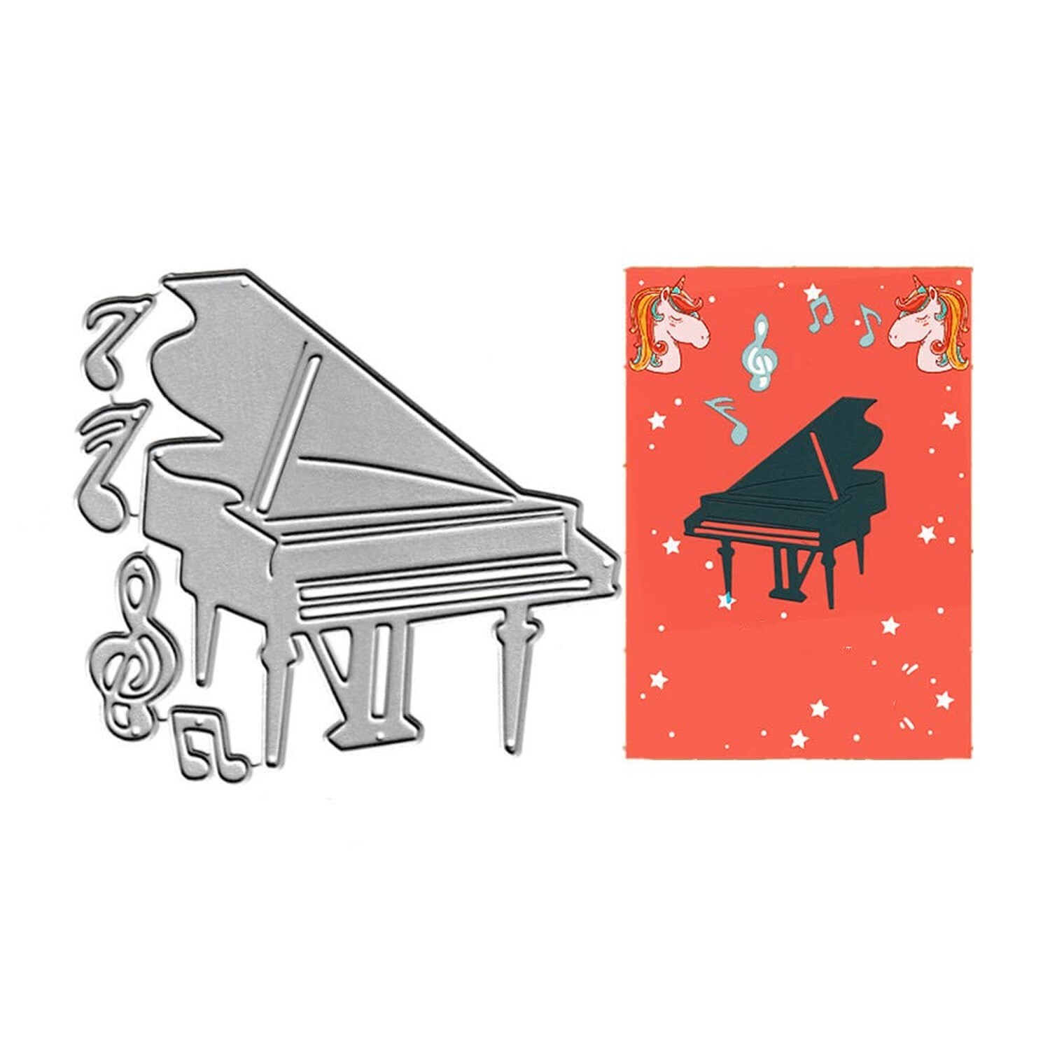 Piano Cutting Dies,Music Note Die Cuts Metal Embossing Stencils Template Moul...