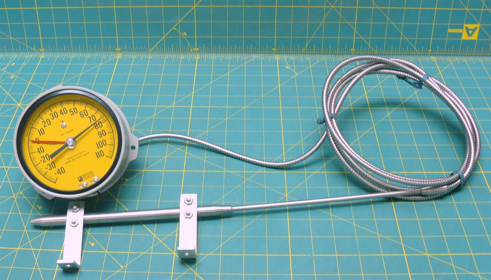 Weksler Capillary Thermometer w/ 10 Foot Tube -40-110 Deg F P/N 41GH-V00F-B10Y