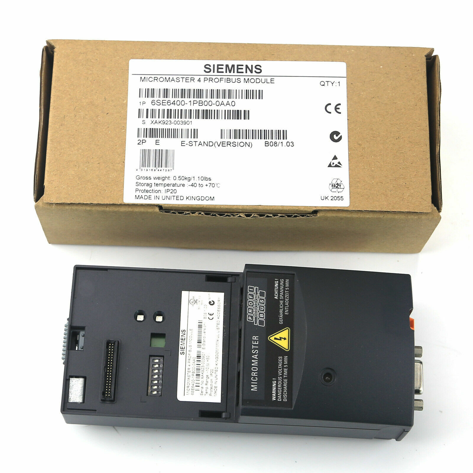 SIEMENS NEW 6SE6400-1PB00-0AA0 6SE6 400-1PB00-0AA0 MICROMASTER 4 PROFIBUS MODULE