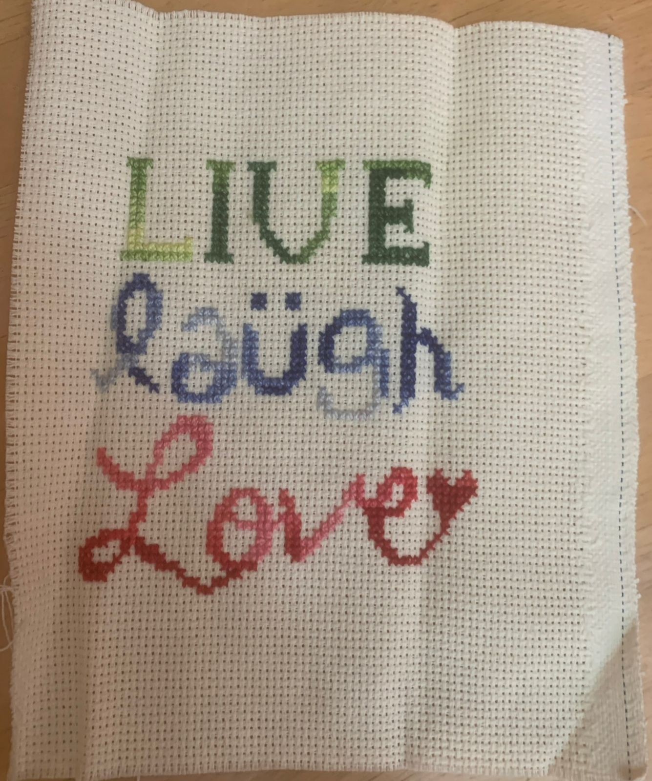 Cross Stitch - Hand Made (Live & Laugh & Love