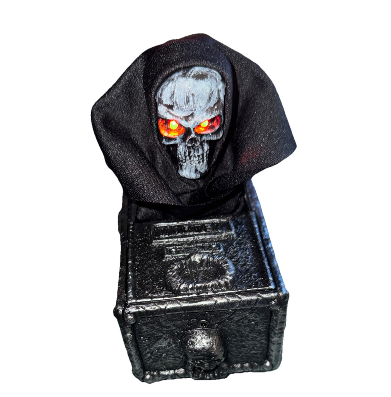 Gemmy Animated Coffin Crypt Reaper Halloween Decor Pop Up Farts Funny 8"