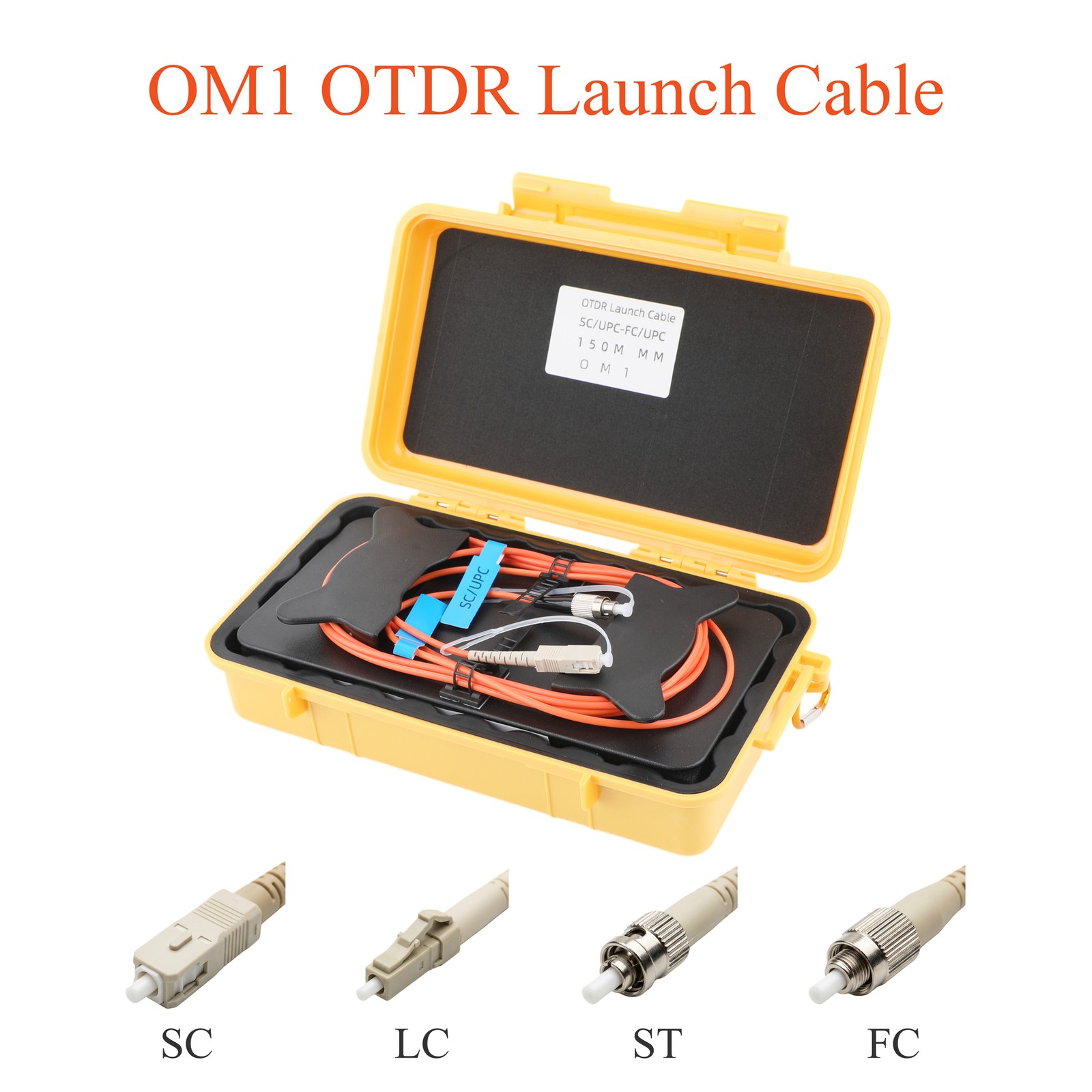 Fiber Optic OTDR Launch Cable Boxs Multimode OM1 UPC Multi Connectors For Choose