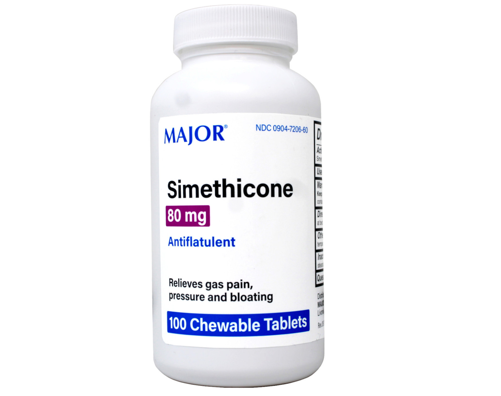 Major Simethicone Gas Relief 80 mg 100 Chewable Tablets