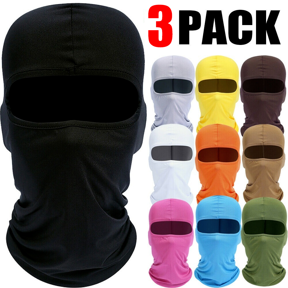 3 Pack Tactical Balaclava Thin Full Face Mask Lightweight Motorcycle Warmer Ski